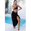 imageBack From Bali Womens Beaded Sarong Swimsuit Beach Cover Up Bathing Suit Bikini Wrap with Coconut ClipBrown