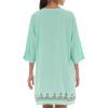 imageBack From Bali Womens Boho Embroidered Swimsuit Cover Up Loose Fit Casual Tunic Top Dress Resort WearAqua Brown