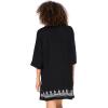imageBack From Bali Womens Boho Embroidered Swimsuit Cover Up Loose Fit Casual Tunic Top Dress Resort WearBlack