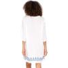 imageBack From Bali Womens Boho Embroidered Swimsuit Cover Up Loose Fit Casual Tunic Top Dress Resort WearWhite
