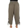 imageBack From Bali Womens Boho Wide Leg Loose Pants Cropped Rayon Summer Beach Pants Smocked Waist S4XLOlive
