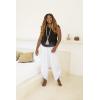 imageBack From Bali Womens Boho Wide Leg Loose Pants Cropped Rayon Summer Beach Pants Smocked Waist S4XLWhite
