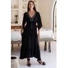imageBack From Bali Womens Casual Boho Dress Long Maxi Flowy Dresses with Deep V Neck Summer SundressBlack