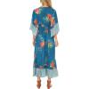 imageBack From Bali Womens Casual Boho Dress Long Maxi Flowy Dresses with Deep V Neck Summer SundressSapphire Floral