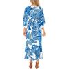 imageBack From Bali Womens Casual Boho Dress Long Maxi Flowy Dresses with Deep V Neck Summer SundressTropical Blue