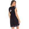 imageBack From Bali Womens Dress Boho Embroidered Sleeveless Summer Sundress Deep V Neck Midi Short DressBlack