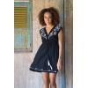 imageBack From Bali Womens Dress Boho Embroidered Sleeveless Summer Sundress Deep V Neck Midi Short DressBlack