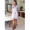 imageBack From Bali Womens Dress Boho Embroidered Sleeveless Summer Sundress Deep V Neck Midi Short DressRoyal