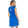 imageBack From Bali Womens Dress Boho Embroidered Sleeveless Summer Sundress Deep V Neck Midi Short DressRoyal