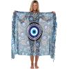 imageBack From Bali Womens Evil Eye Sarong Swimsuit Cover Up Greek Island Third Eye Pareo Wrap SkirtKhaki Eye