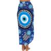 imageBack From Bali Womens Evil Eye Sarong Swimsuit Cover Up Greek Island Third Eye Pareo Wrap SkirtNavy Eye