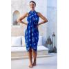 imageBack From Bali Womens Evil Eye Sarong Swimsuit Cover Up Greek Island Third Eye Pareo Wrap SkirtParos Blue