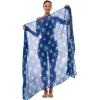 imageBack From Bali Womens Evil Eye Sarong Swimsuit Cover Up Greek Island Third Eye Pareo Wrap SkirtParos Blue