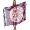 imageBack From Bali Womens Evil Eye Sarong Swimsuit Cover Up Greek Island Third Eye Pareo Wrap SkirtPink Eye Circle