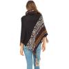 imageBack From Bali Womens Knit Sweater Cape Boho Soft T Neck Cowl Neck Poncho TasselsBlack