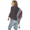 imageBack From Bali Womens Knit Sweater Cape Boho Soft T Neck Cowl Neck Poncho TasselsBrown