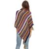 imageBack From Bali Womens Knit Sweater Cape Boho Soft T Neck Cowl Neck Poncho TasselsColorful