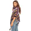 imageBack From Bali Womens Knit Sweater Cape Boho Soft T Neck Cowl Neck Poncho TasselsColorful