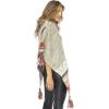 imageBack From Bali Womens Knit Sweater Cape Boho Soft T Neck Cowl Neck Poncho TasselsGrey Natural