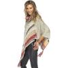 imageBack From Bali Womens Knit Sweater Cape Boho Soft T Neck Cowl Neck Poncho TasselsGrey Natural