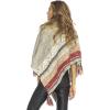 imageBack From Bali Womens Knit Sweater Cape Boho Soft T Neck Cowl Neck Poncho TasselsGrey Natural