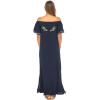 imageBack From Bali Womens Long Mexican Embroidered Dress Maxi Long Summer Peasant Dresses for Women Off The ShoulderNavy