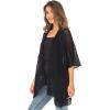 imageBack From Bali Womens Long Shrug Cotton Cardigan Sweater Open Front Short Sleeve for Dresses PantsBlack