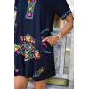imageBack From Bali Womens Mexican Embroidered Dress Short Casual Boho Summer Floral Tunic Top Shift with Pockets RayonRed