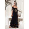 imageBack From Bali Womens Off Shoulder Long Mexican Embroidered Dress Maxi Boho Floral Summer Peasant DressRed