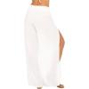imageBack From Bali Womens Palazzo Pants Wide Leg Loose Beach Pants with Slit Boho Swimsuit Cover UpWhite