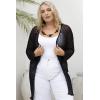 imageBack From Bali Womens Plus Size Sheer Long Cardigan Lightweight Open Front Shrug Lite Knit Sweater 2X 3X 4XBlack