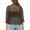 imageBack From Bali Womens Plus Size Sheer Ruffle Shrug Lightweight Bolero Cardigan Arm Cover 2X 3X 4XBlack Gold