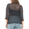 imageBack From Bali Womens Plus Size Sheer Ruffle Shrug Lightweight Bolero Cardigan Arm Cover 2X 3X 4XBlack Silver