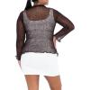 imageBack From Bali Womens Plus Size Sheer Ruffle Shrug Lightweight Bolero Cardigan Arm Cover 2X 3X 4XBrown