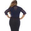 imageBack From Bali Womens Plus Size Sheer Ruffle Shrug Lightweight Bolero Cardigan Arm Cover 2X 3X 4XDark Navy