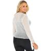 imageBack From Bali Womens Plus Size Sheer Shrug Cardigan Long Bell Sleeves Lightweight Knit Bolero 2X 3X 4XTrue White