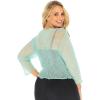 imageBack From Bali Womens Plus Size Shrug Bolero Sheer Cardigan Arm Cover 2X 3X 4X LightweightAqua