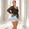 imageBack From Bali Womens Plus Size Shrug Bolero Sheer Cardigan Arm Cover 2X 3X 4X LightweightBlack Gold