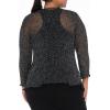 imageBack From Bali Womens Plus Size Shrug Bolero Sheer Cardigan Arm Cover 2X 3X 4X LightweightBlack Silver