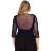imageBack From Bali Womens Plus Size Shrug Bolero Sheer Cardigan Arm Cover 2X 3X 4X LightweightDark Navy