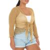 imageBack From Bali Womens Plus Size Shrug Bolero Sheer Cardigan Arm Cover 2X 3X 4X LightweightGold Natural
