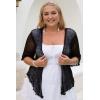 imageBack From Bali Womens Plus Size Shrug Bolero Sheer Cardigan Arm Cover 2X 3X 4X LightweightGunmetal