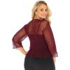 imageBack From Bali Womens Plus Size Shrug Bolero Sheer Cardigan Arm Cover 2X 3X 4X LightweightMaroon