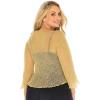 imageBack From Bali Womens Plus Size Shrug Bolero Sheer Cardigan Arm Cover 2X 3X 4X LightweightNatural Gold