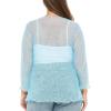 imageBack From Bali Womens Plus Size Shrug Bolero Sheer Cardigan Arm Cover 2X 3X 4X LightweightPowder Blue