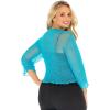 imageBack From Bali Womens Plus Size Shrug Bolero Sheer Cardigan Arm Cover 2X 3X 4X LightweightTurquoise