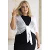 imageBack From Bali Womens Plus Size Shrug Bolero Sheer Cardigan Arm Cover 2X 3X 4X LightweightWhite