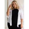 imageBack From Bali Womens Plus Size Shrug Bolero Sheer Cardigan Arm Cover 2X 3X 4X LightweightWhite