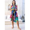 imageBack From Bali Womens Print Sarong Swimsuit Beach Cover Up Wrap Skirt PareoBurst Blue