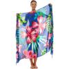imageBack From Bali Womens Print Sarong Swimsuit Beach Cover Up Wrap Skirt PareoBurst Blue